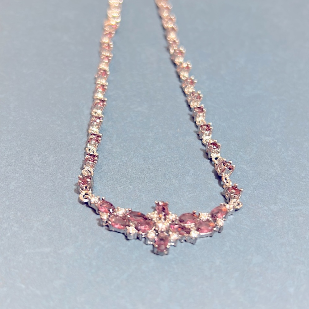 Amethyst and CZ necklace - Picture 3 of 6